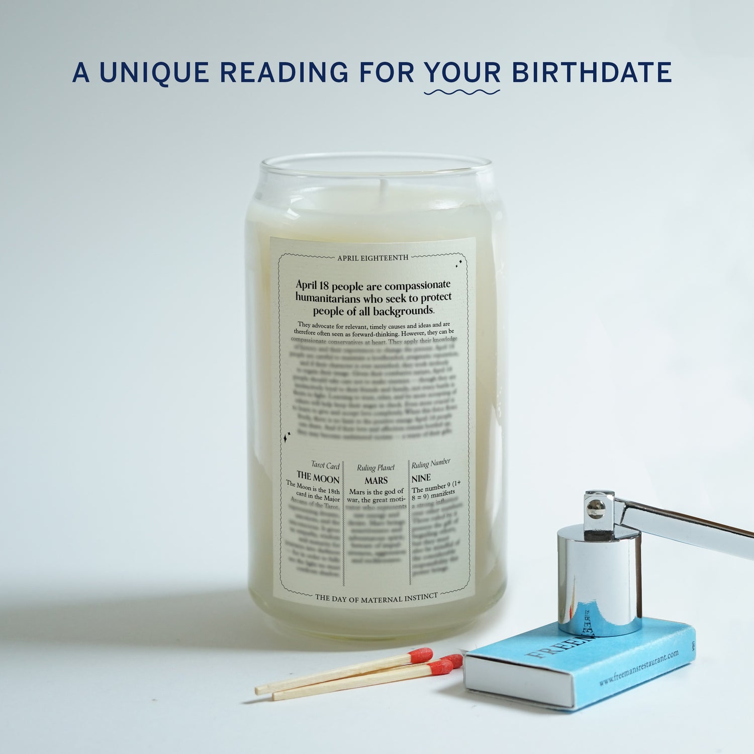 The Birthdate Candle back label