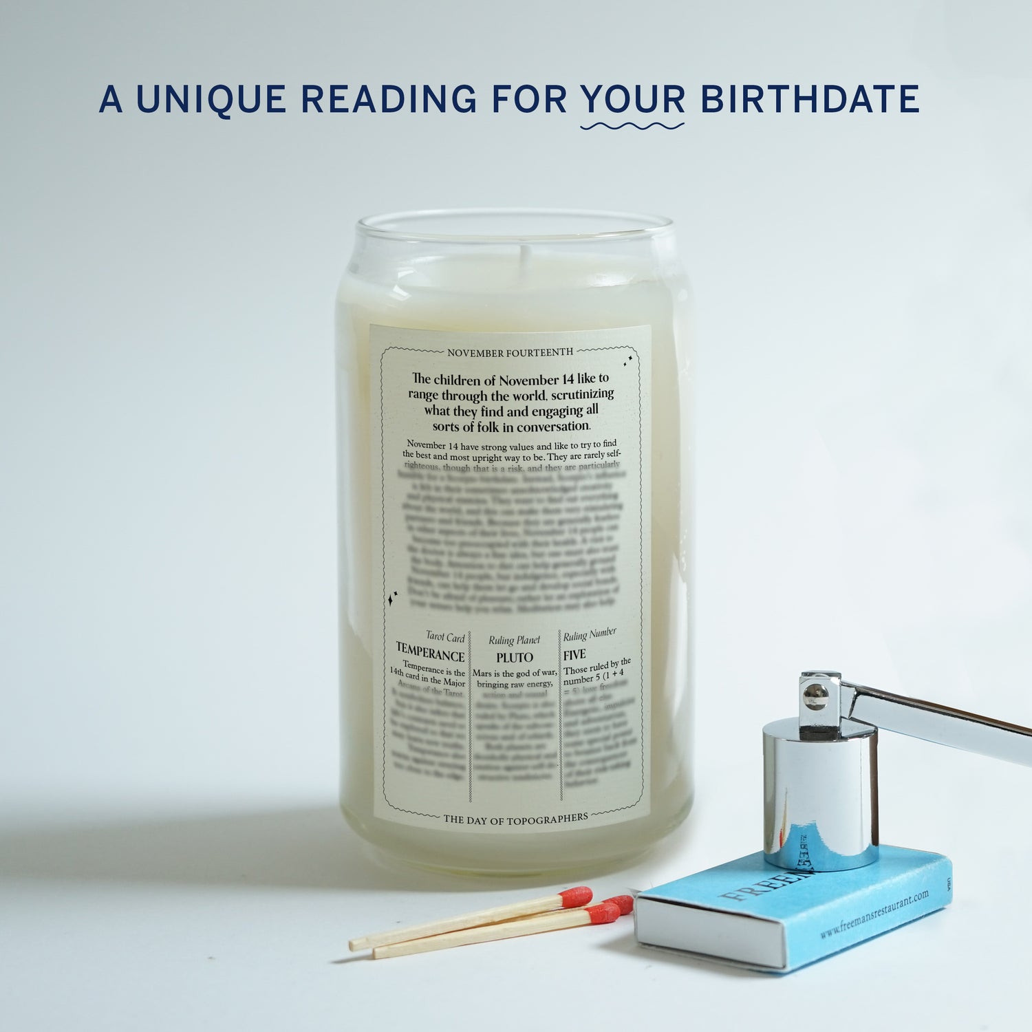 The Birthdate Candle back label