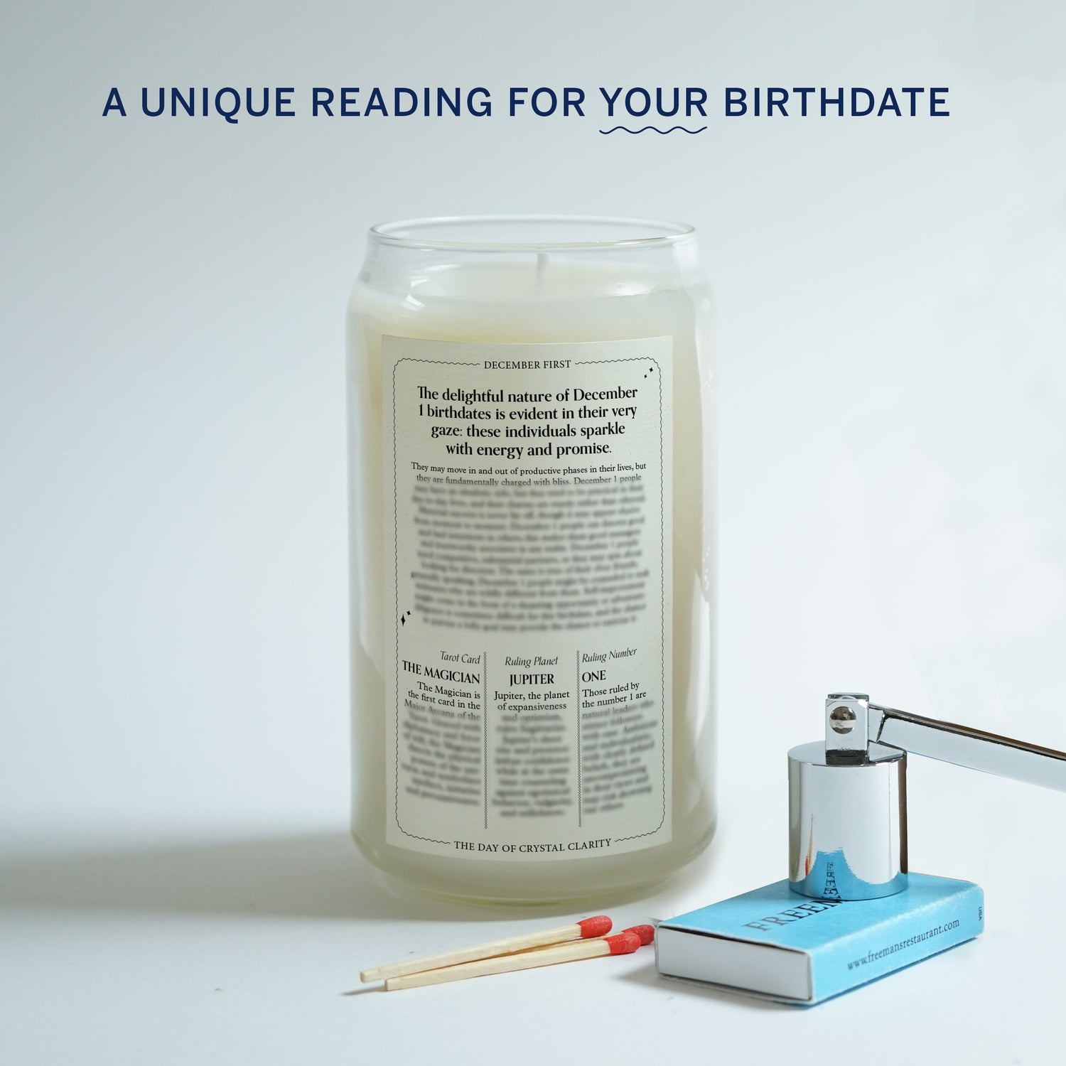 The Birthdate Candle back label